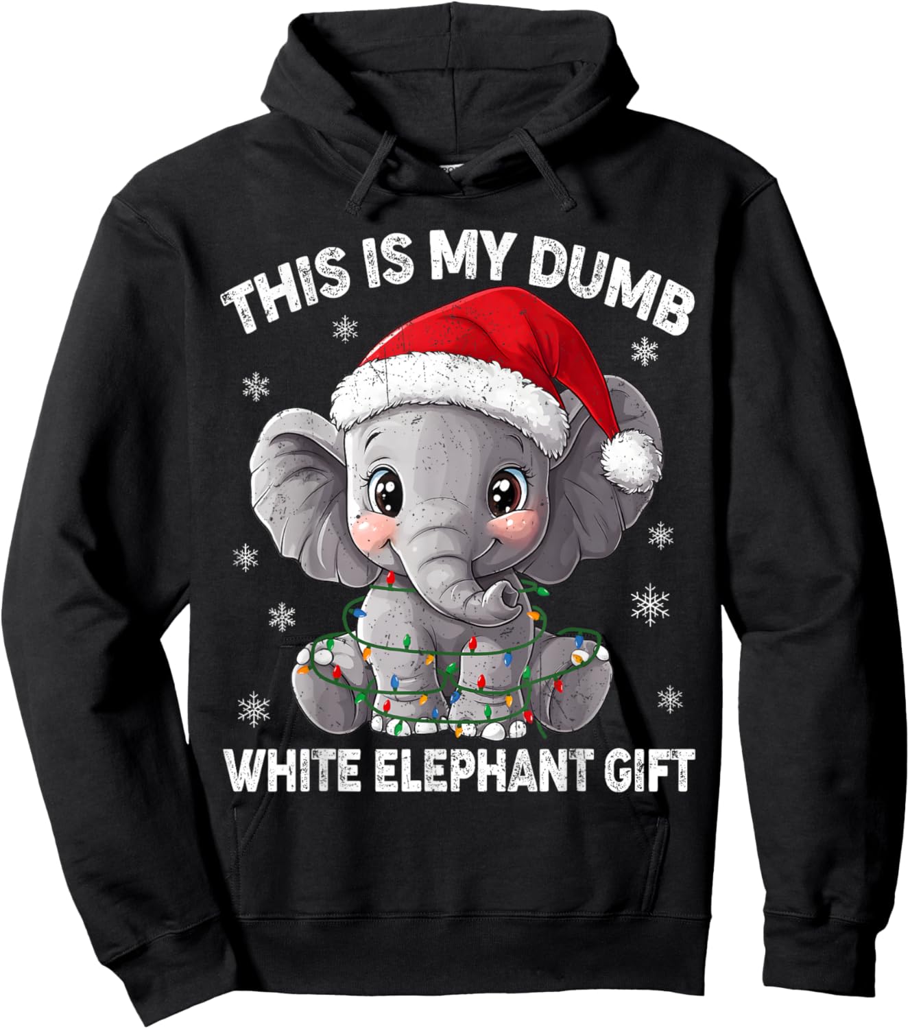 This is My Dumb White Elephant Christmas Xmas Under 15 20 Hoodie - Hoodie | Black
