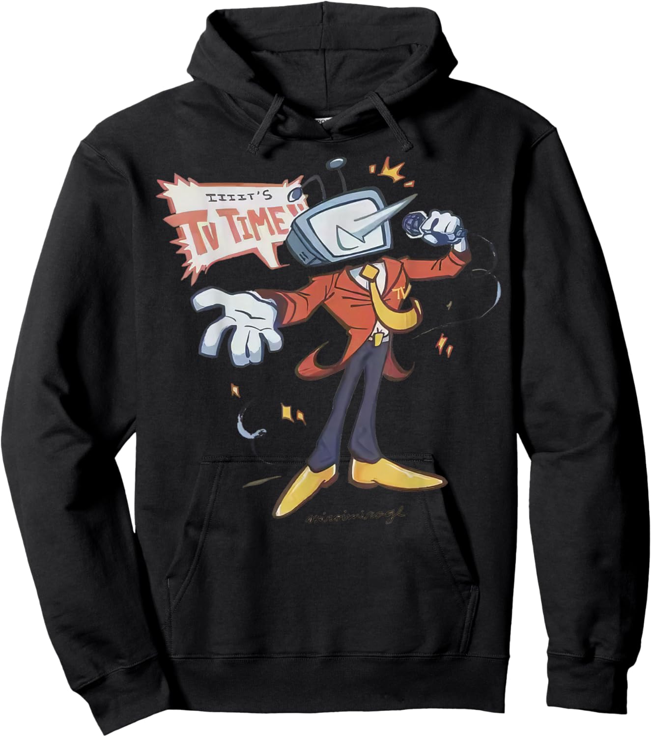 Vintage It's TV Time Mr Tenna Hoodie - Hoodie | Black