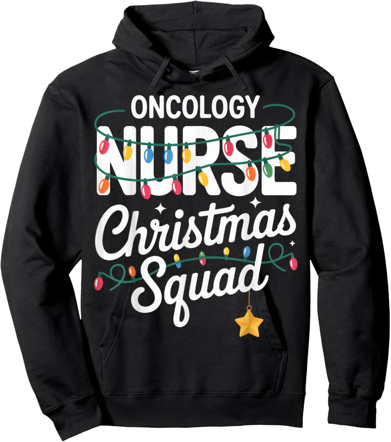 Oncology Nurse Christmas Squad Holiday Fun for Medical Staff Hoodie - Hoodie | Black