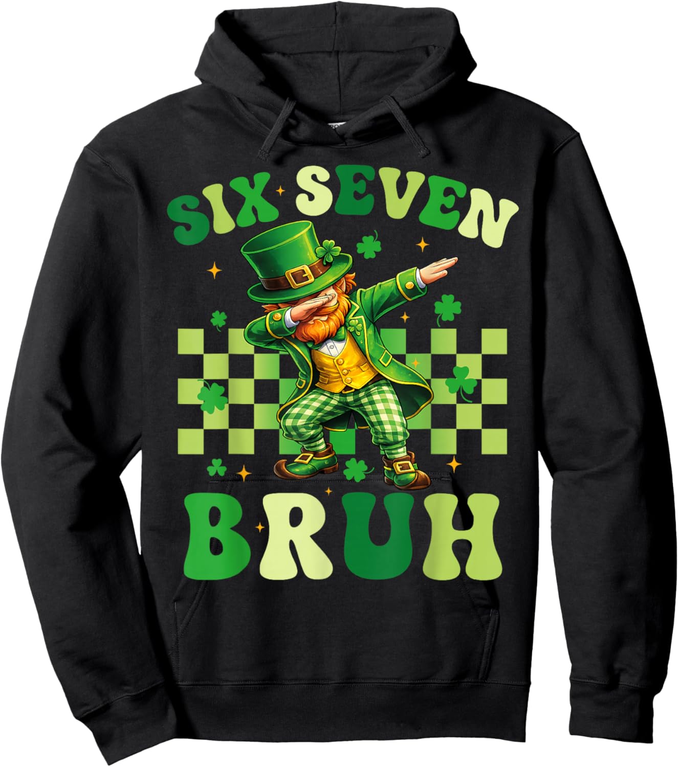 Six Seven Bruh St Patricks Day 6 7 Meme 67 Kids Youth Boys Hoodie - Hoodie | Black