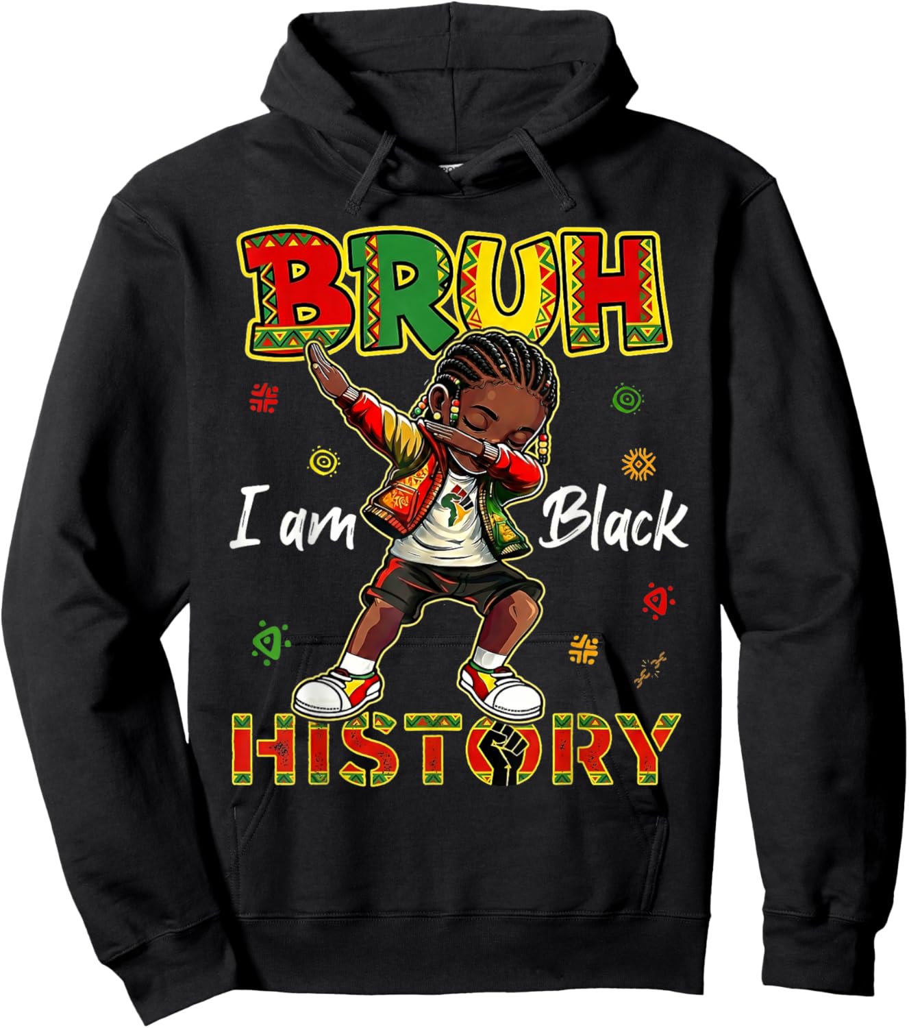 Bruh I Am Black History Month Black Child Magic Afro Kid Boy Hoodie - Hoodie | Black