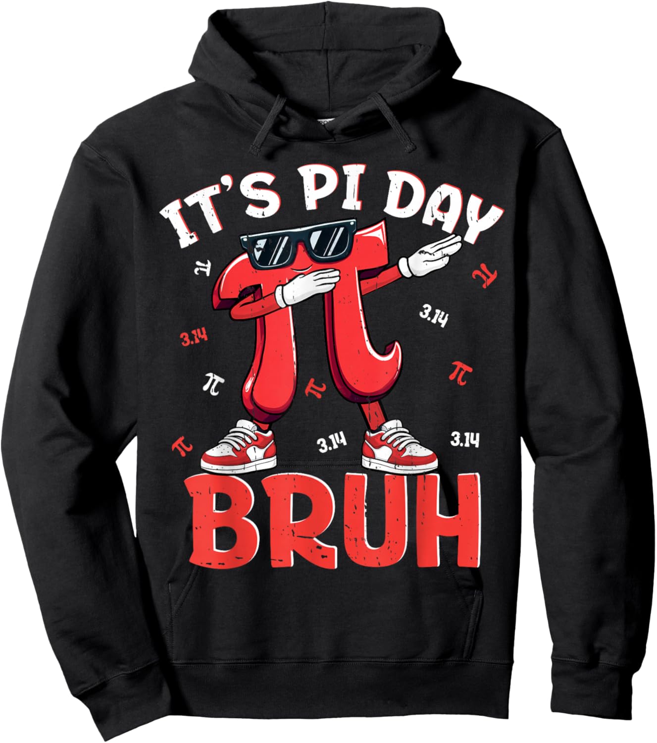 Bruh It's Pi Day 3.14 Funny Dabbing Pi Day Math Teacher Kids Hoodie - Hoodie | Black