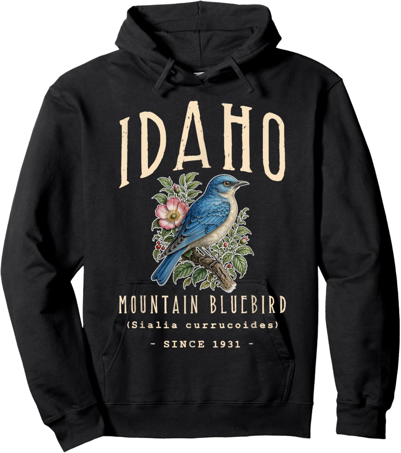 Idaho Mountain Bluebird Hoodie - Hoodie | Black