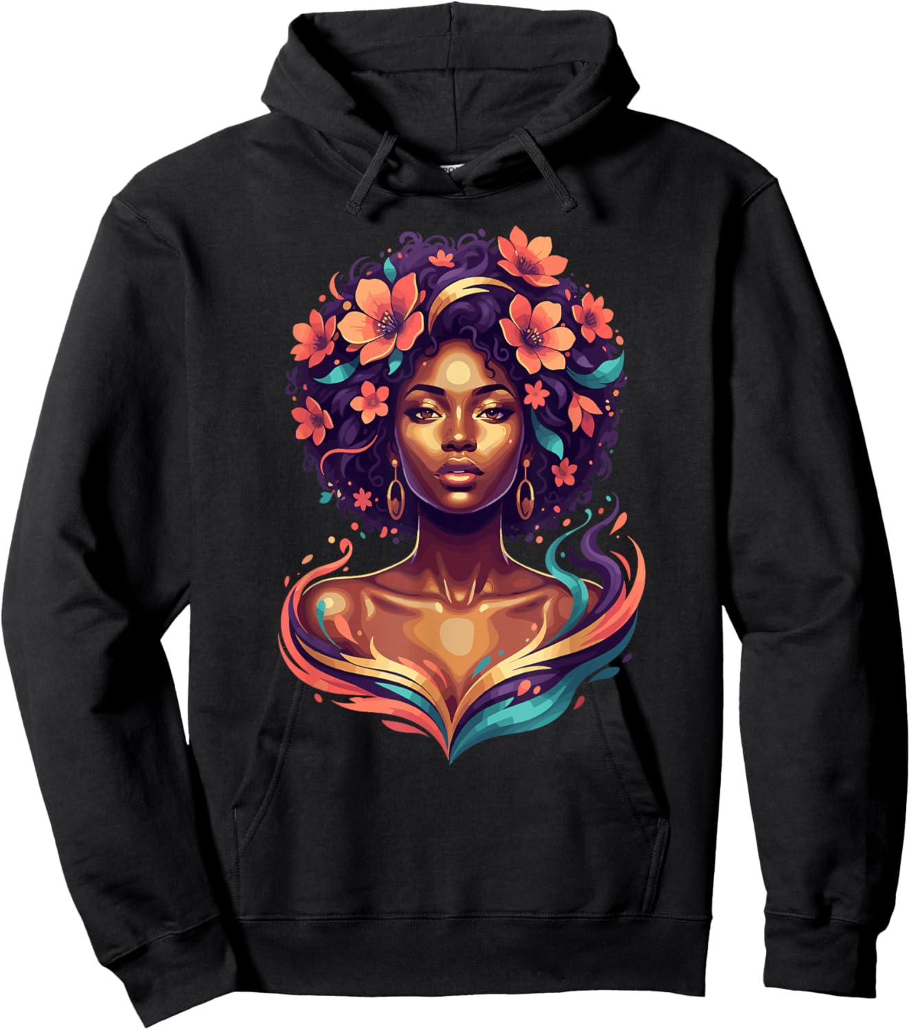 Afrocentric Black Girl Magic Melanin Queen Beauty Hoodie - Hoodie | Black