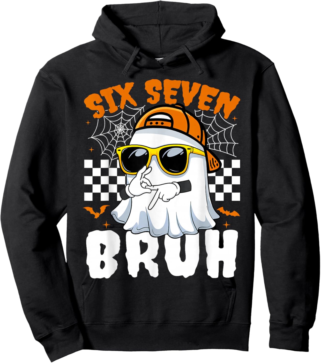 Bruh 67 Halloween Funny Six Seven Meme Brainrot Ghost Kids Hoodie - Hoodie | Black
