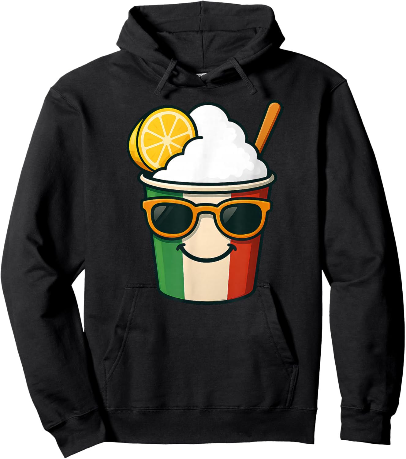 Cool Italian Ice Lemon Cup Italia Summer Food Treat Design Hoodie - Hoodie | Black