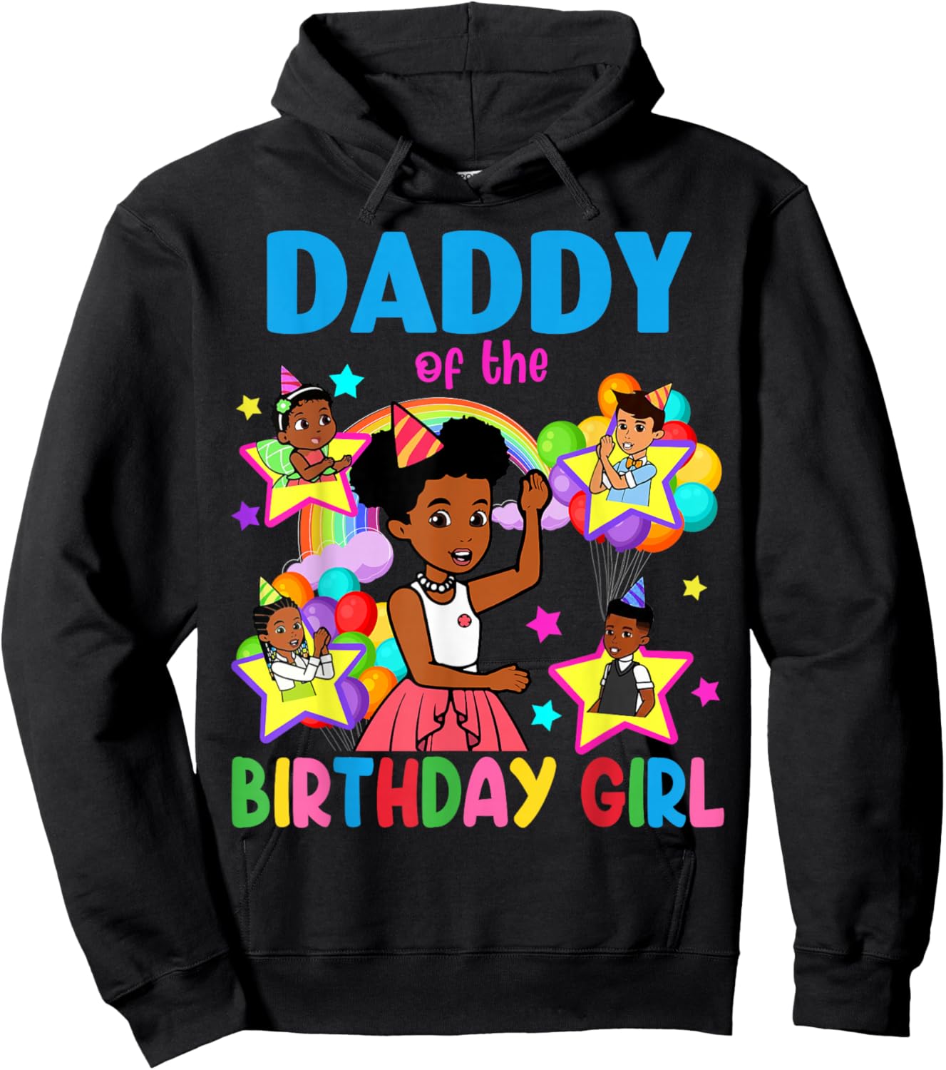 Daddy of Birthday Girl Gracie Birthday Dolls Girl Party Hoodie - Hoodie | Black