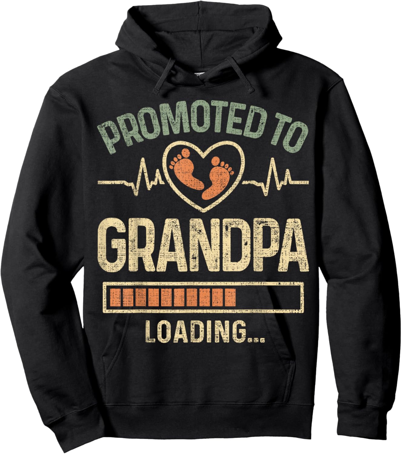 Promoted to Grandpa Expecting Baby Pregnancy Grandfather Hoodie - Hoodie | Black