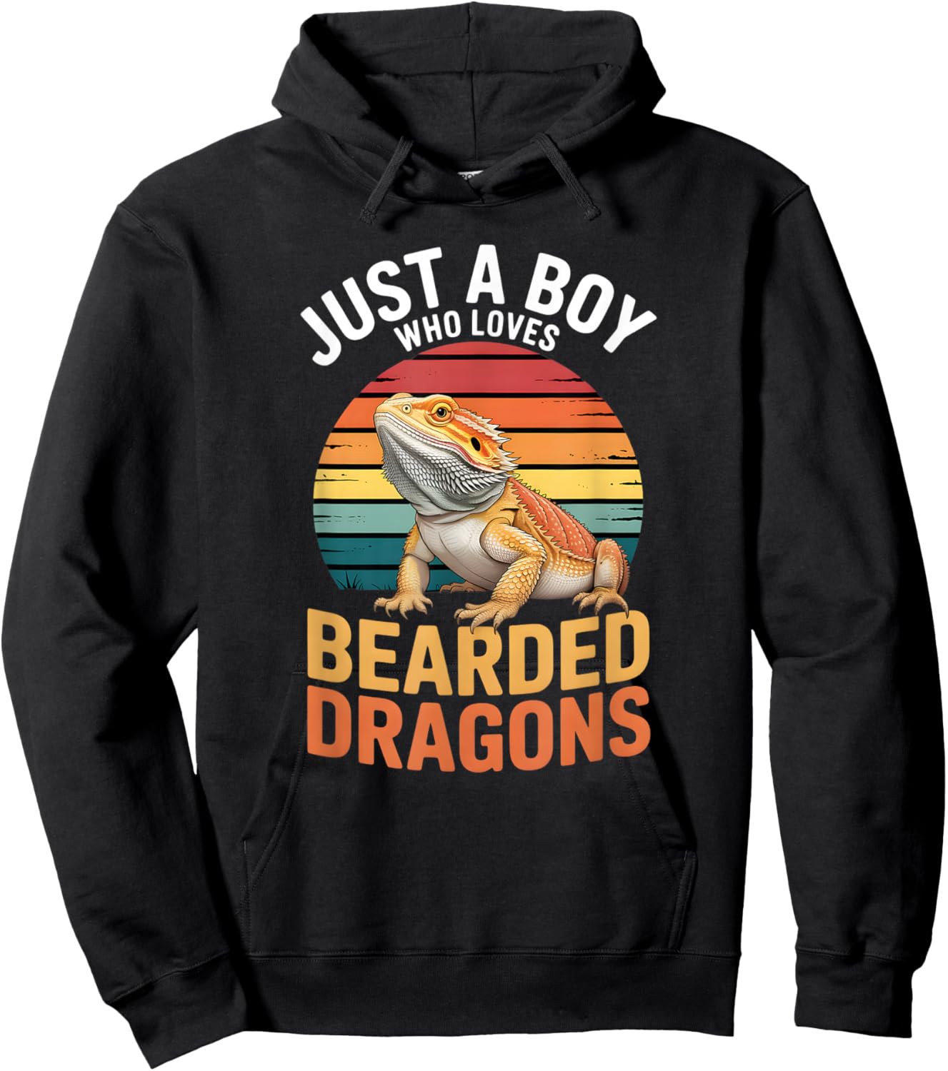 Boys Bearded Dragon Hoodie - Hoodie | Black