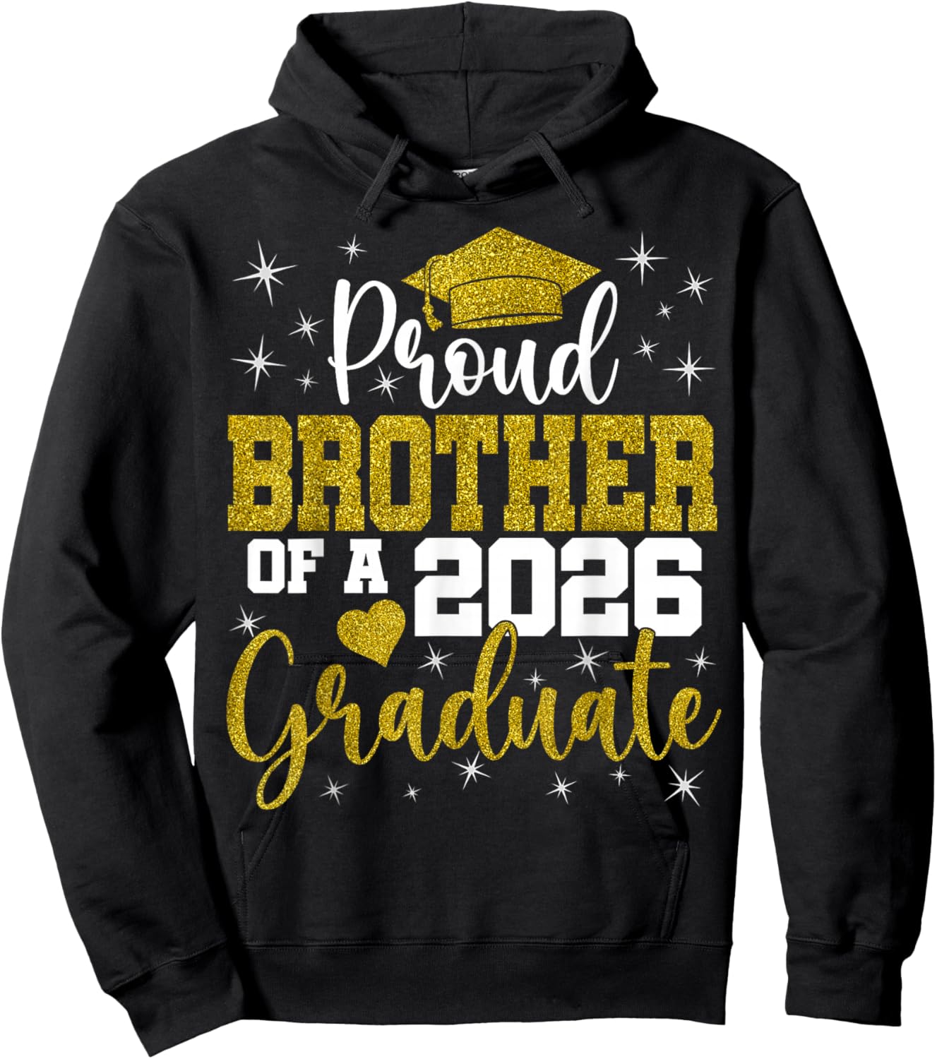 Proud Brother of a Class of 2026 Graduate Senior Graduation Hoodie - Hoodie | Black
