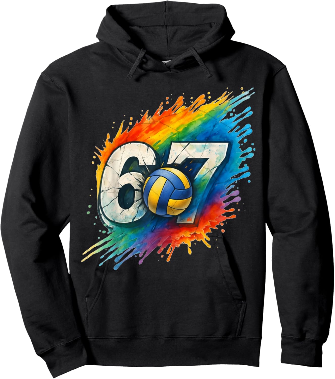 67 Volleyball Six Seven 6 7 Meme 67 Hoodie - Hoodie | Black
