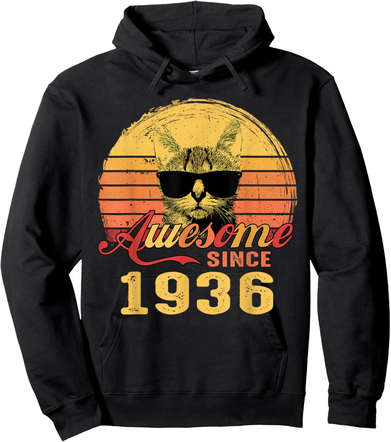 90th Birthday Gift Awesome Since 1936 90 Years Old Hoodie - Hoodie | Black