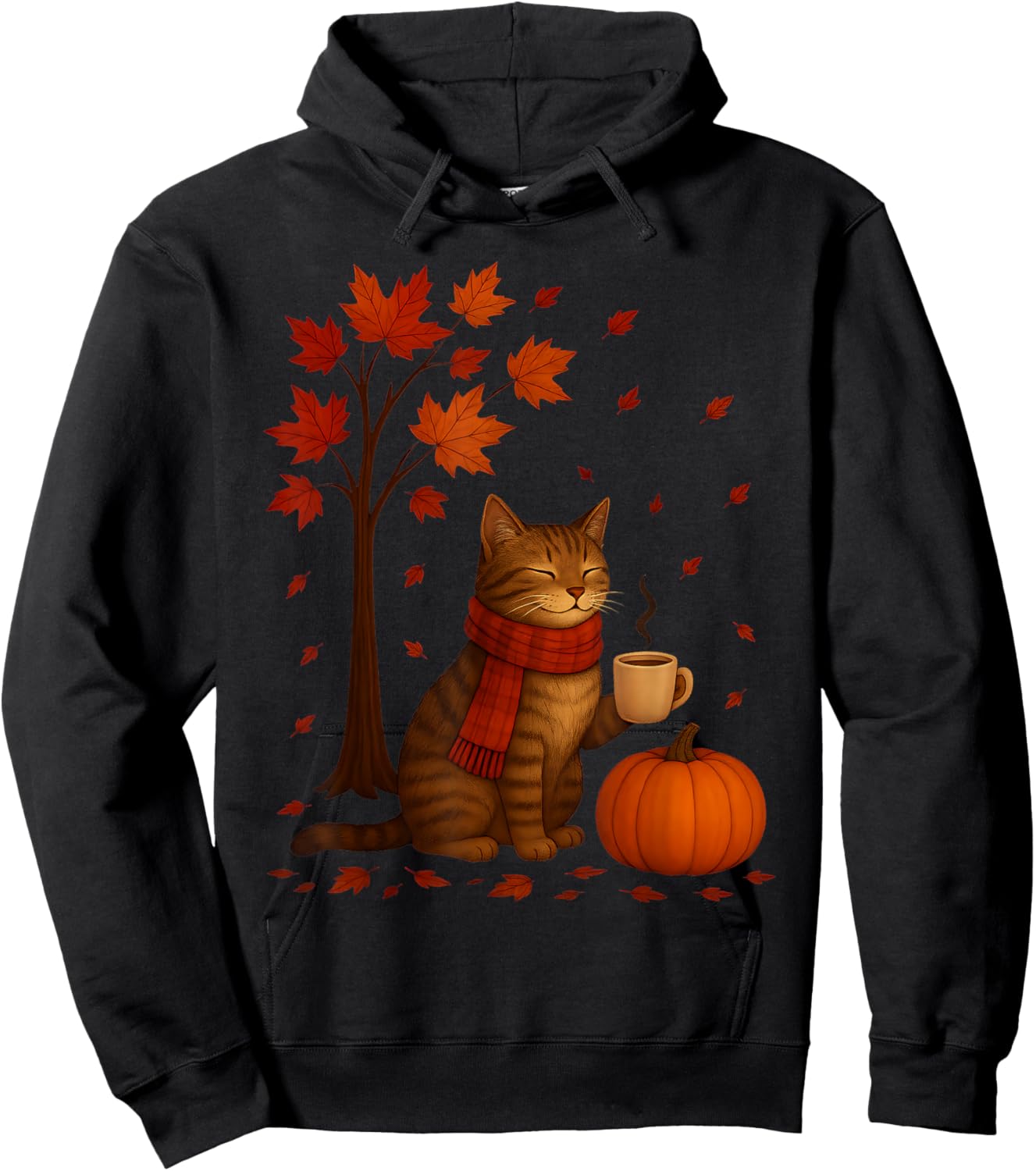 It’s Fall Y’All Cat Autumn Leaves Funny Thanksgiving Cats Hoodie - Hoodie | Black