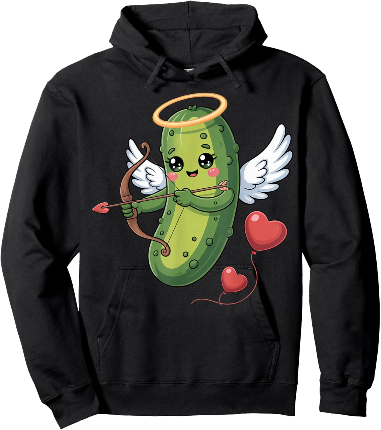 Pickle Valentine Cupid Love Couple Boyfriend Girlfriend Kids Hoodie - Hoodie | Black
