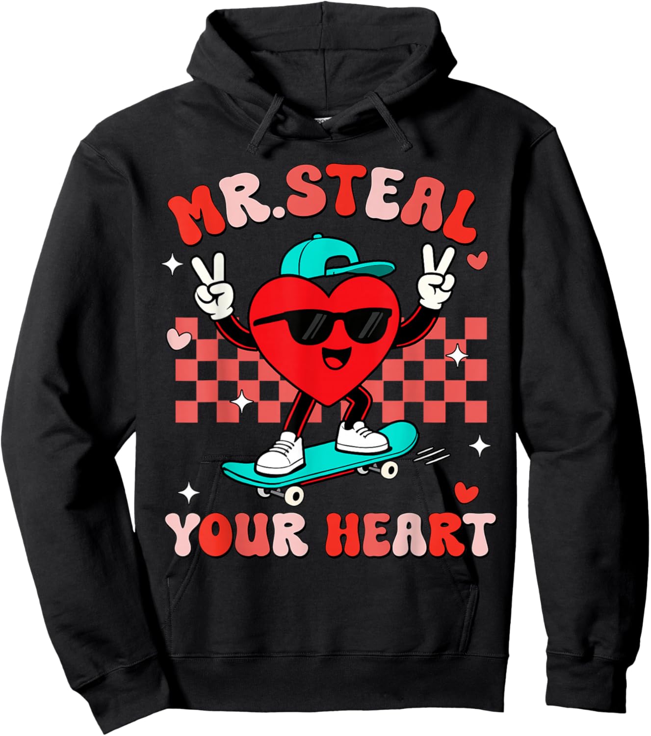 Mr Steal Your Heart for Boys Toddlers Valentine's Day Kids Hoodie - Hoodie | Black