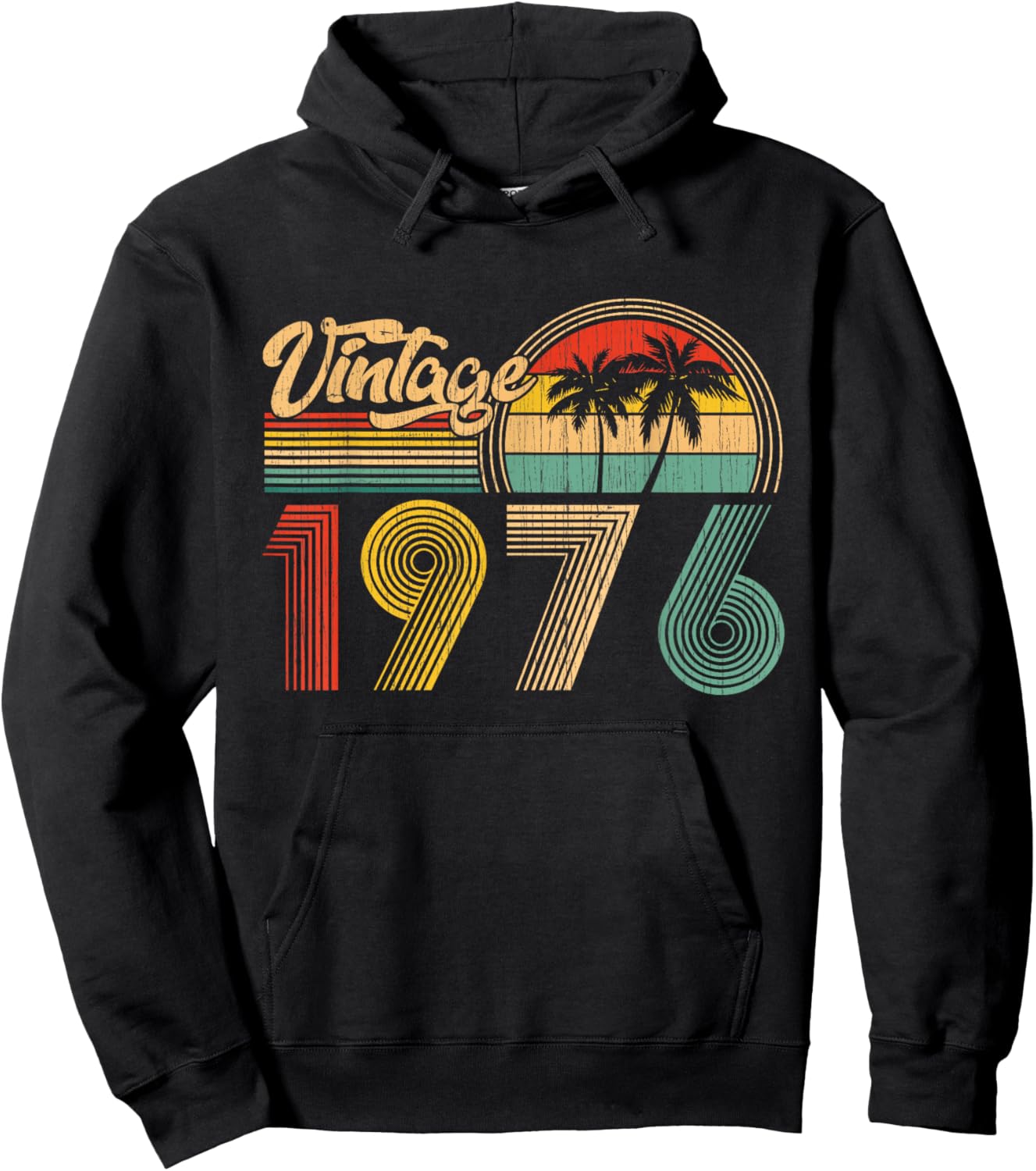 50th Birthday Gifts Vintage Made in 1976 50 Years Old Retro Hoodie - Hoodie | Black