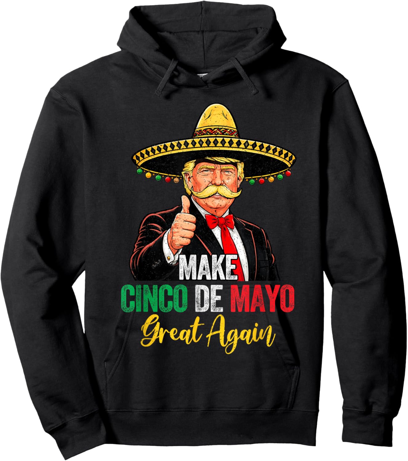 Great Cinco De Mayo Taco Trump Fiesta Mexican Men Women Kids Hoodie - Hoodie | Black