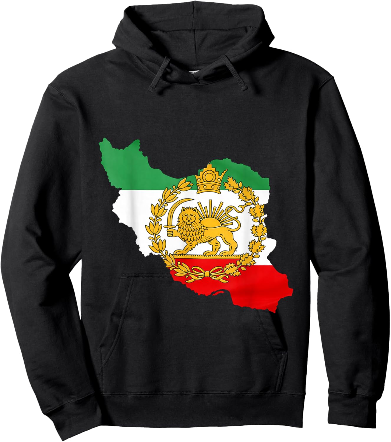 Persian Lion, Iran Map, Iranian Flag, Lion & Sun Flag Hoodie - Hoodie | Black