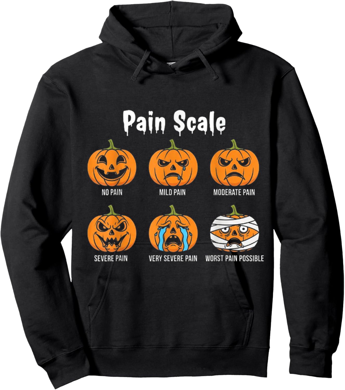 Pain Scale Pumpkin Pain Assessment Trauma Nurse Halloween Hoodie - Hoodie | Black