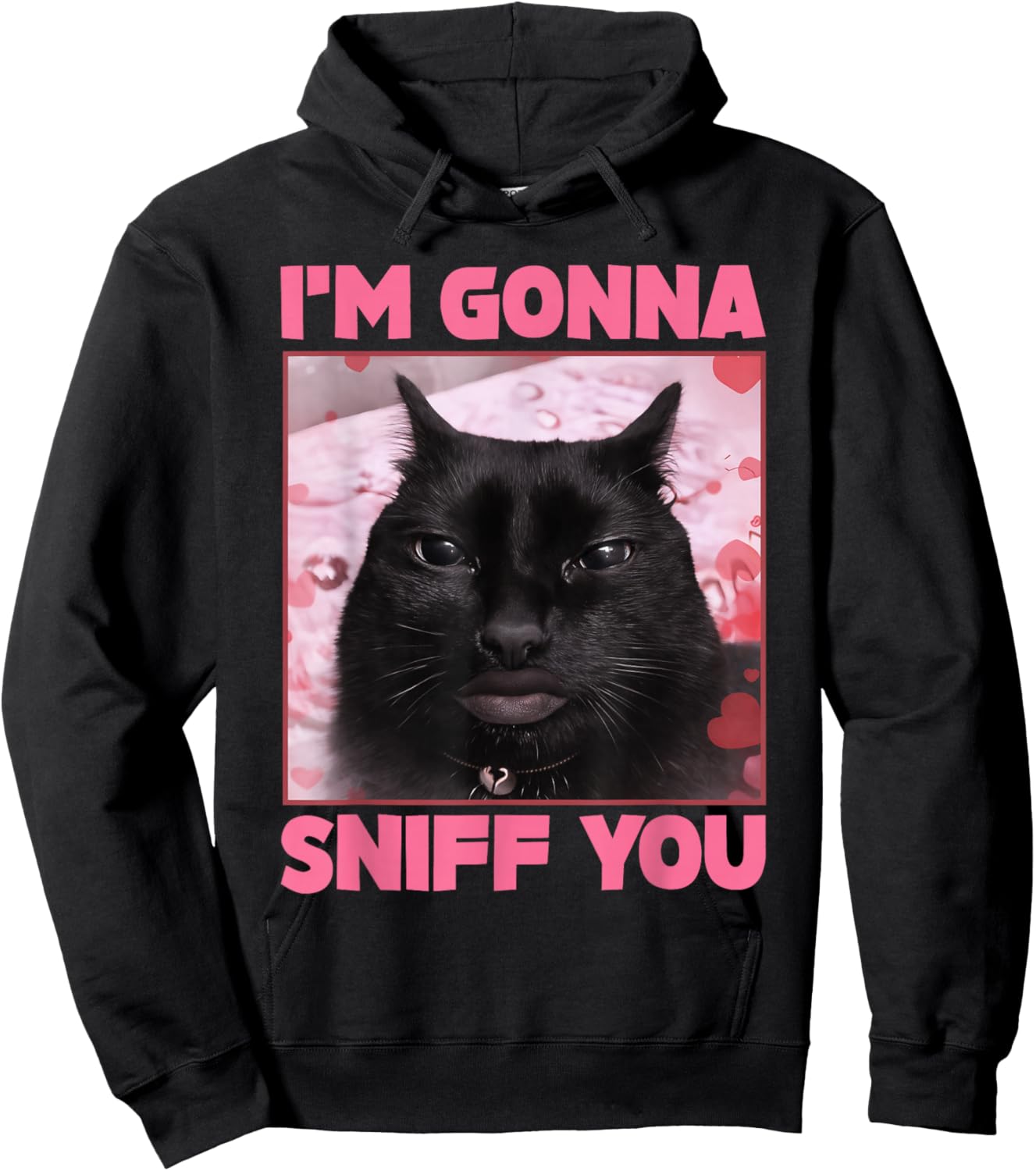 I'm Gonna Sniff You Funny Brainrot Cats Gen Z Meme Woman Man Hoodie - Hoodie | Black