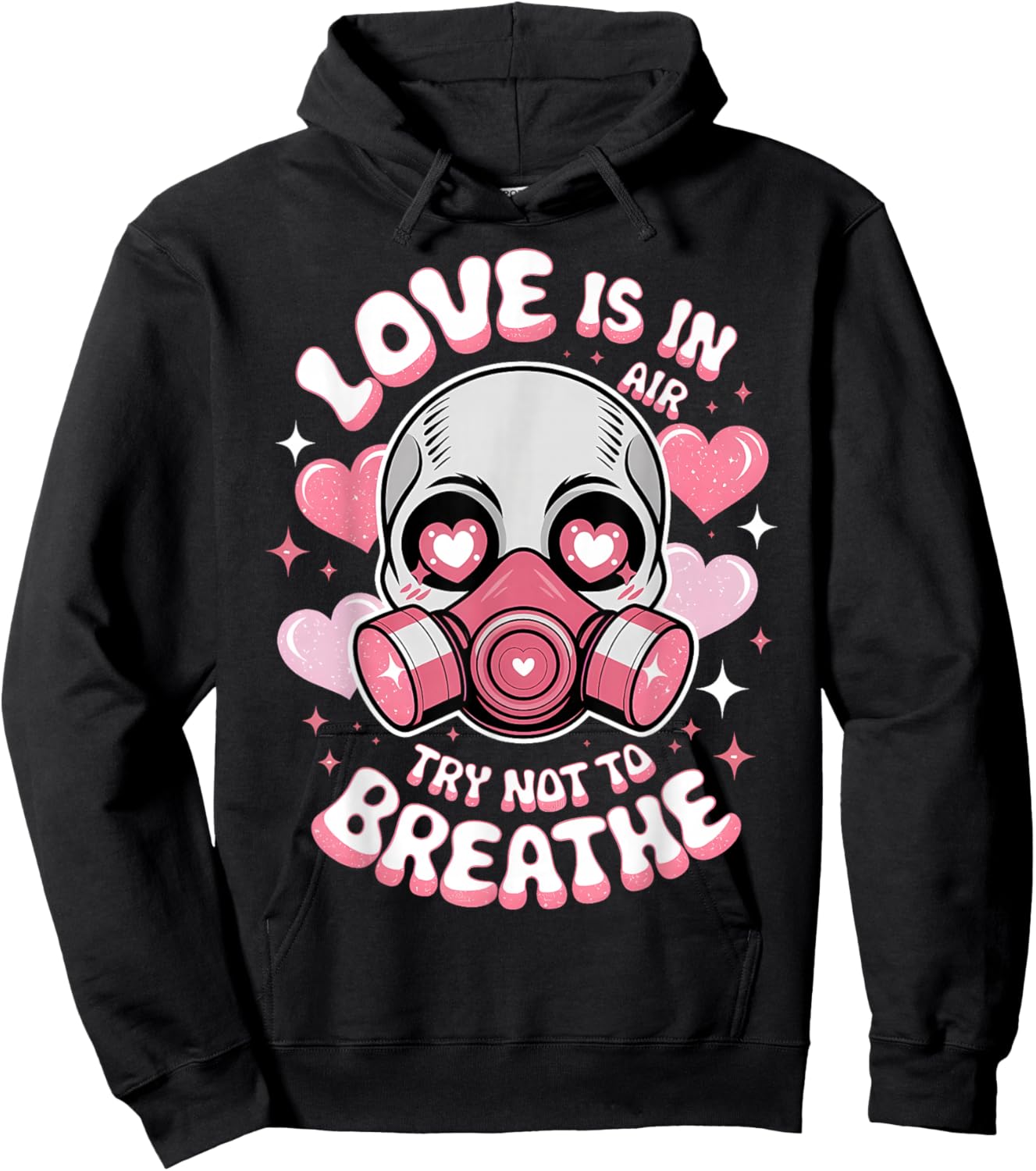 Valentine Skull Gas Mask Love Aesthetic Hoodie - Hoodie | Black