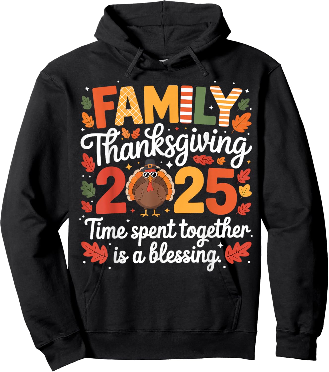 Family Thanksgiving Matching Family 2025 Thanksgiving Crew Hoodie - Hoodie | Black