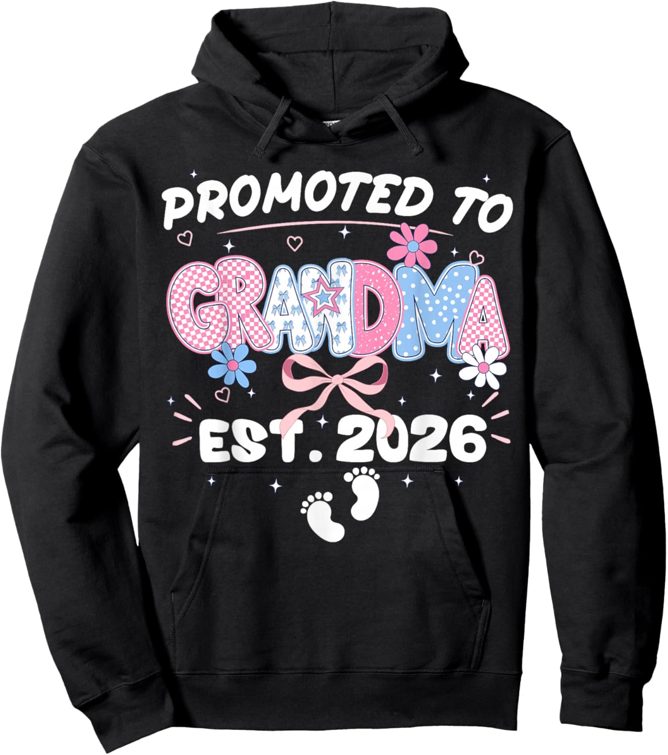 Promoted to Grandma Est 2026 New Grandma Hoodie - Hoodie | Black