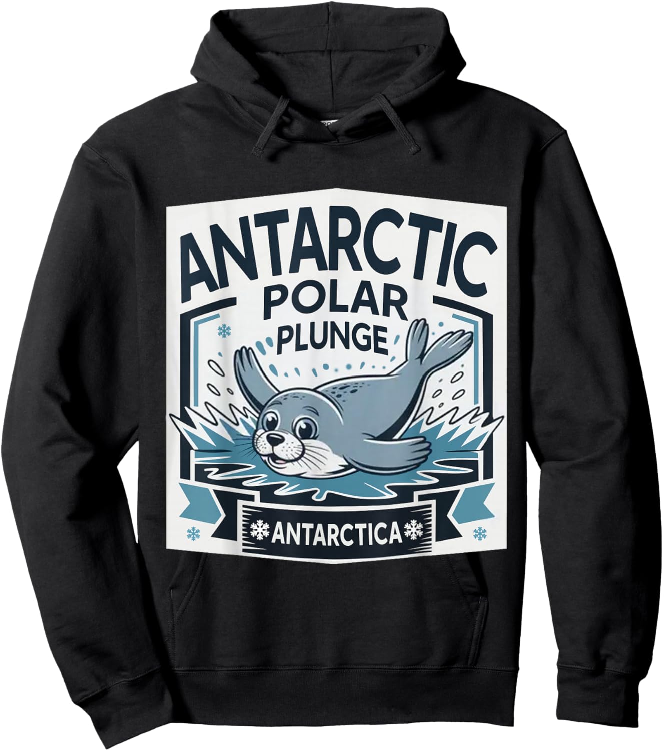 Polar Plunge Ice Jump Funny Antarctica Polar Plunge Hoodie - Hoodie | Black