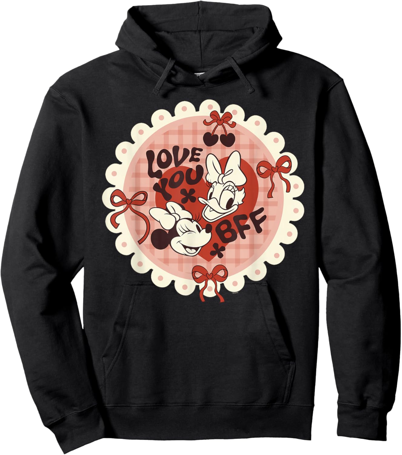 Disney Minnie & Daisy Galentine's Day Love You BFF Valentine Hoodie - Hoodie | Black