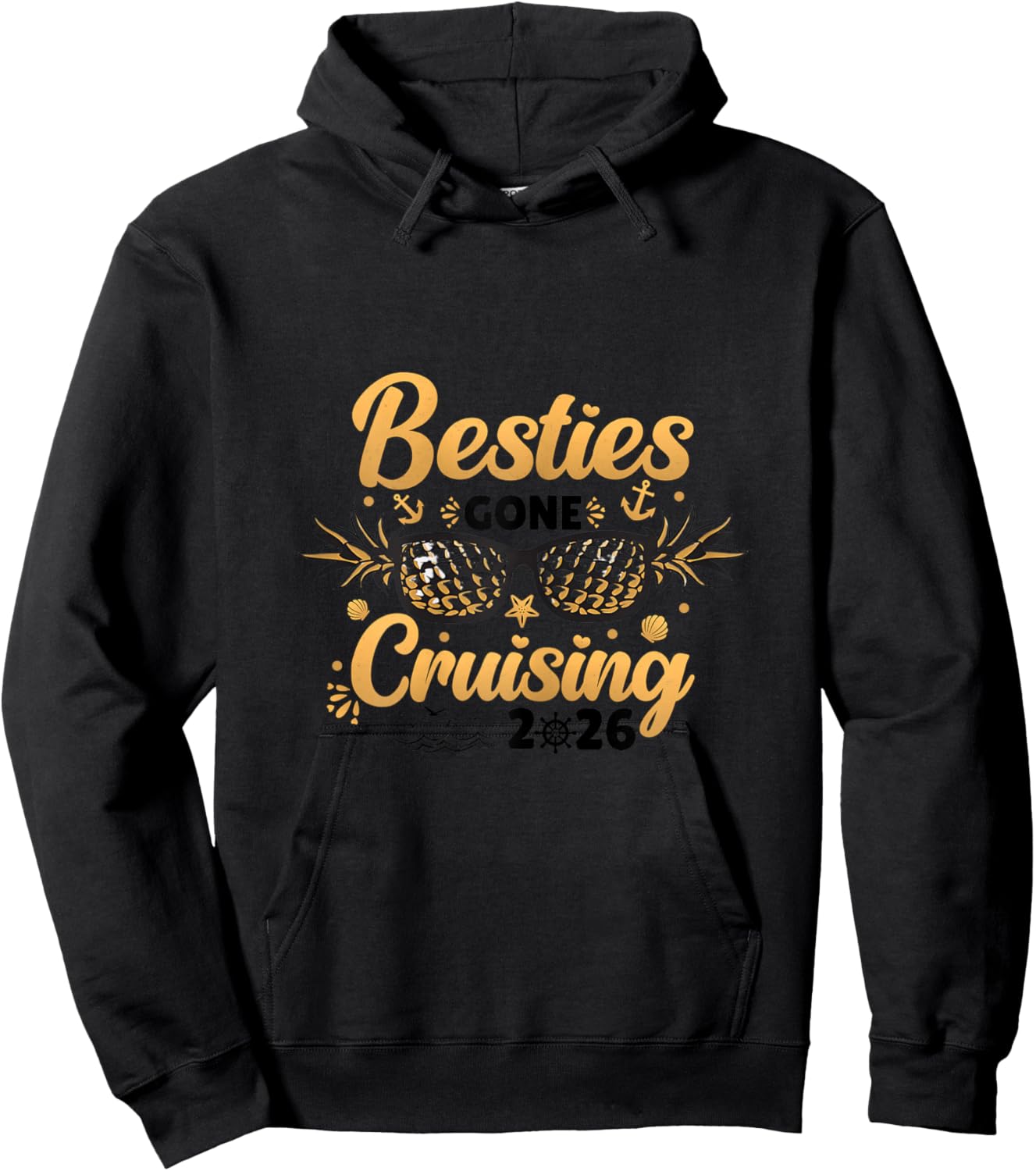 Besties Gone Cruising 2026 Best Friends Matching Cruise Hoodie - Hoodie | Black
