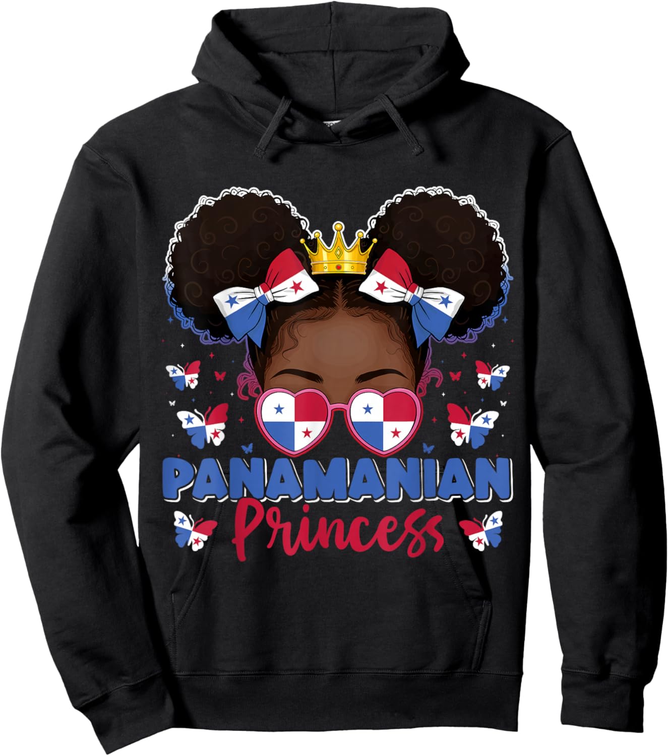 Panamanian Princess Panama Flag Proud Panameña Women Kids Hoodie - Hoodie | Black