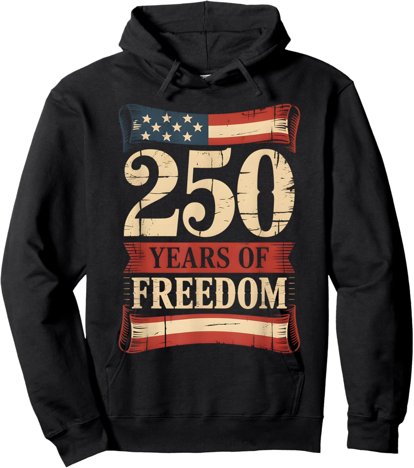 250 Years of Freedom | American 1776–2026 Patriotic Hoodie - Hoodie | Black