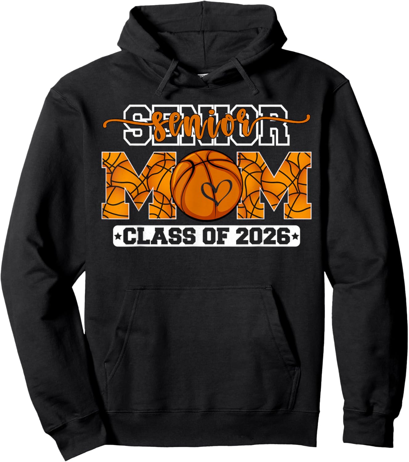 Mom Graduation Class of 2026 Senior Basketball mom 2026 Hoodie - Hoodie | Black