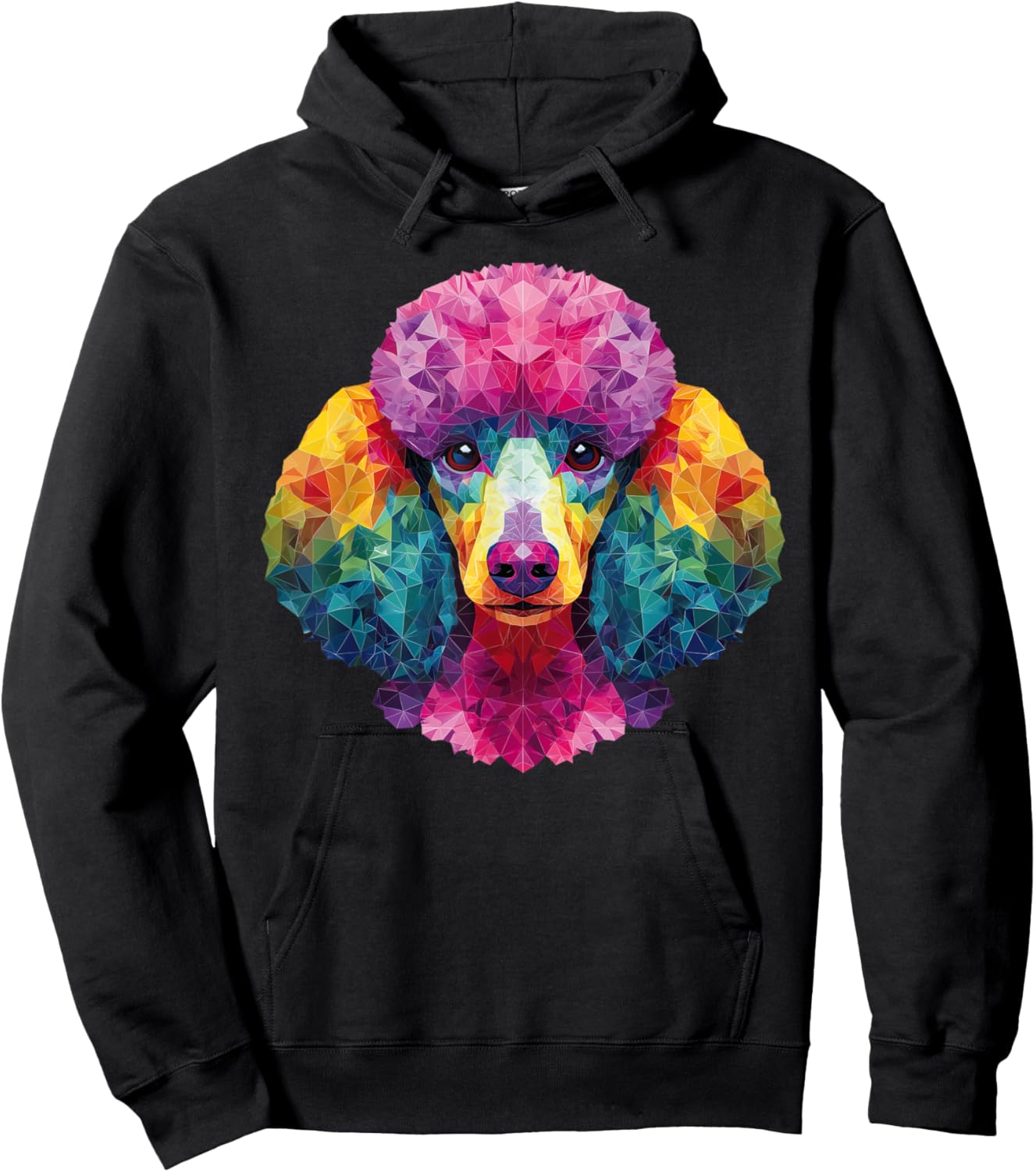 Poodle Dog Colorful Art Graphic Hoodie - Hoodie | Black