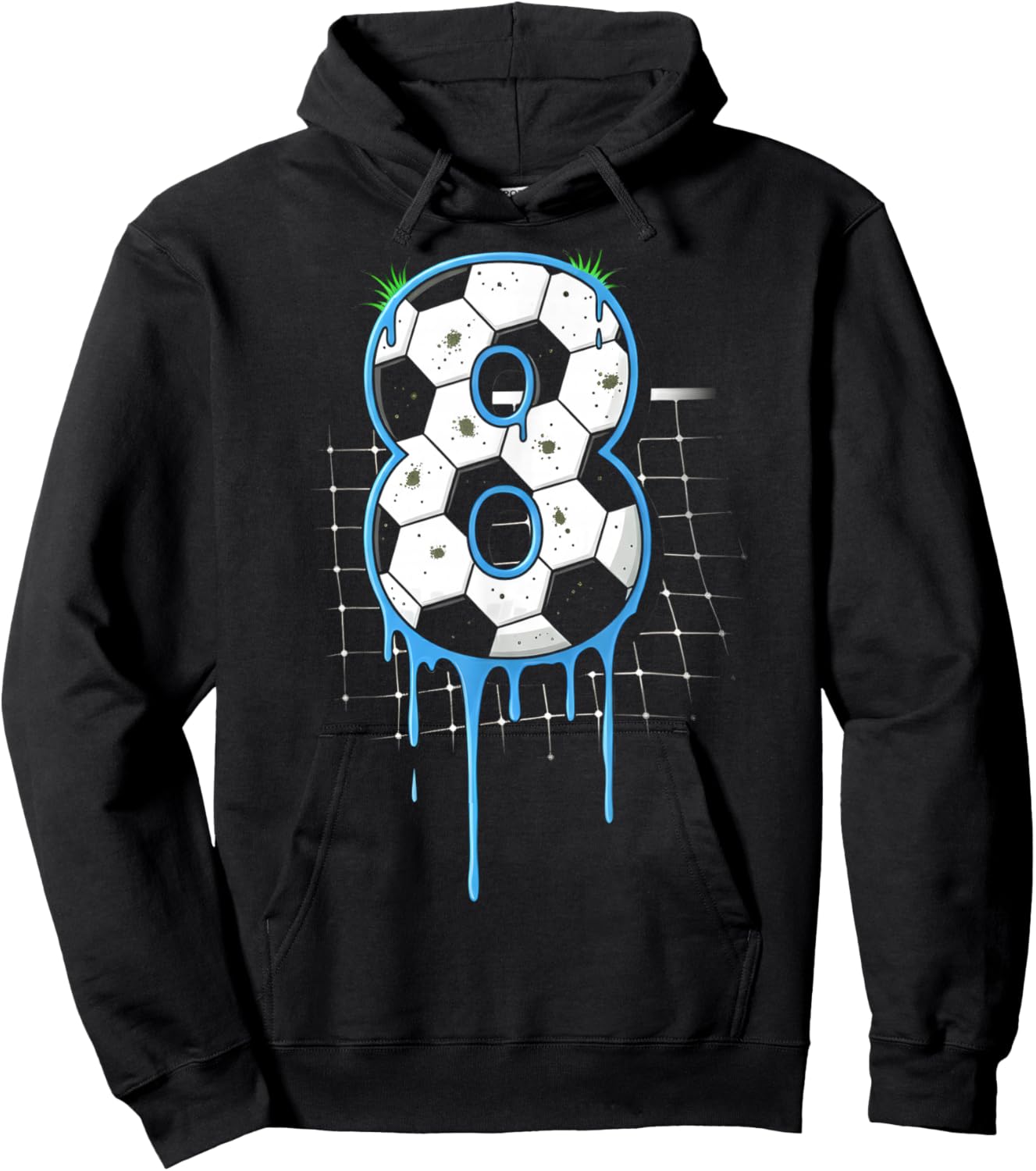 Soccer 8 Year Old Ice Cream Drip Youth 8th Birthday Boy 8 Hoodie - Hoodie | Black