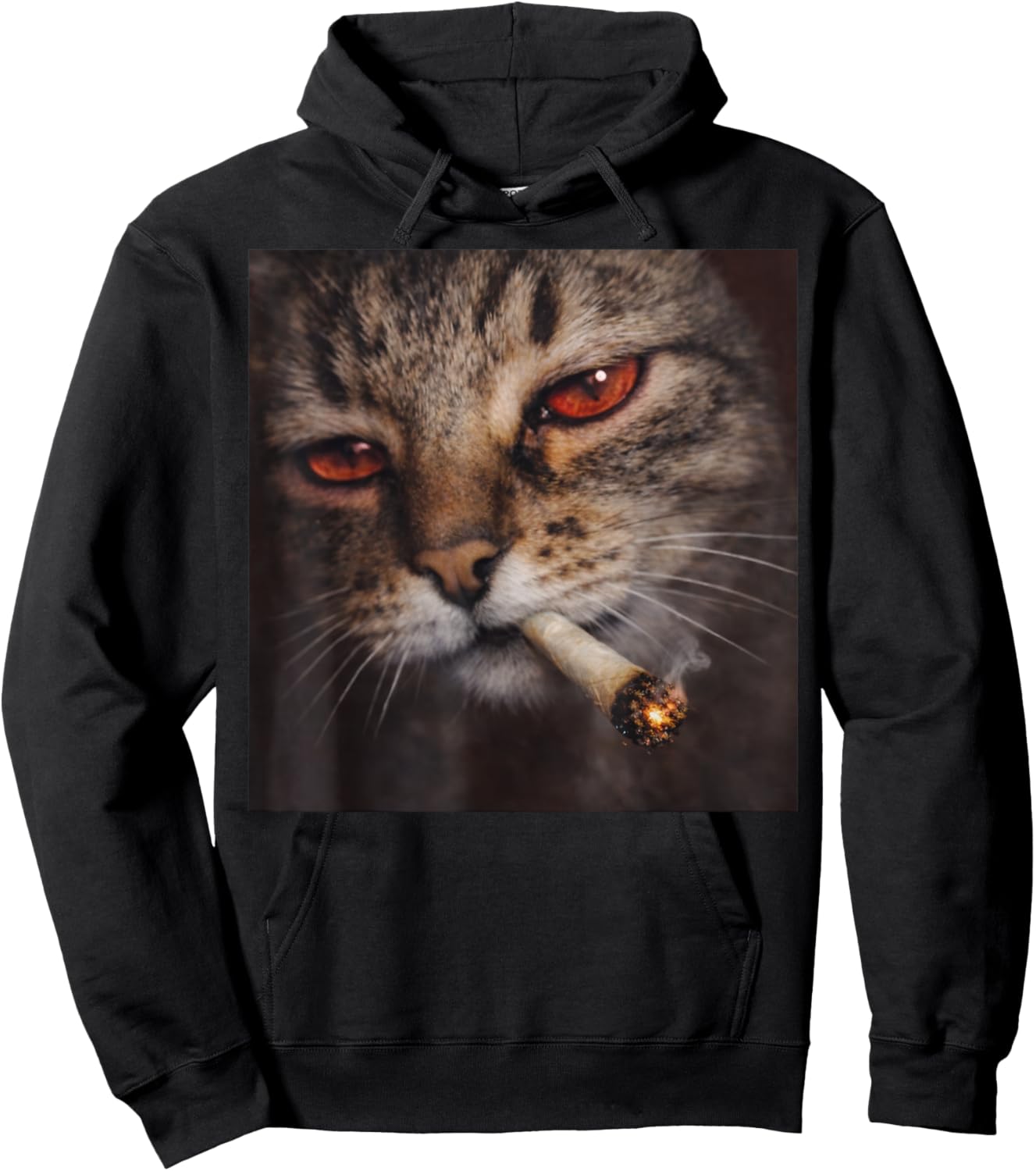 Funny Smoking Cat Stoner Weed Lover Marijuana Cannabis 420 Hoodie - Hoodie | Black