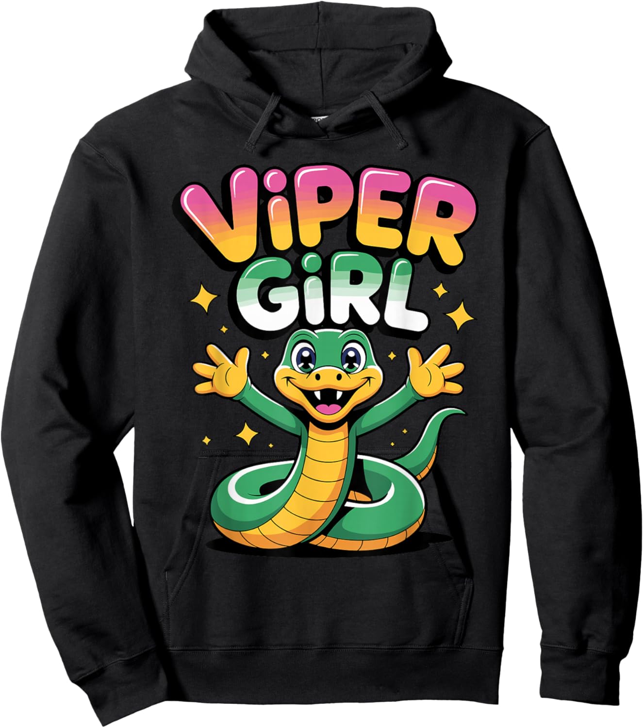 Fun Bold Modern Cold Blooded Vintage Snake Coiled Viper Hoodie - Hoodie | Black