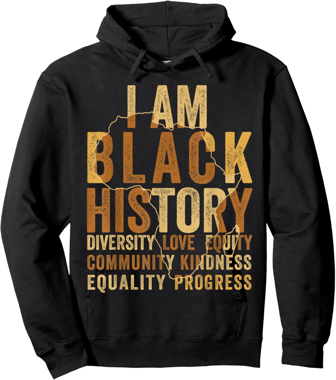 Black History Month Shirt Men Women Afro African Map Pride Hoodie - Hoodie | Black