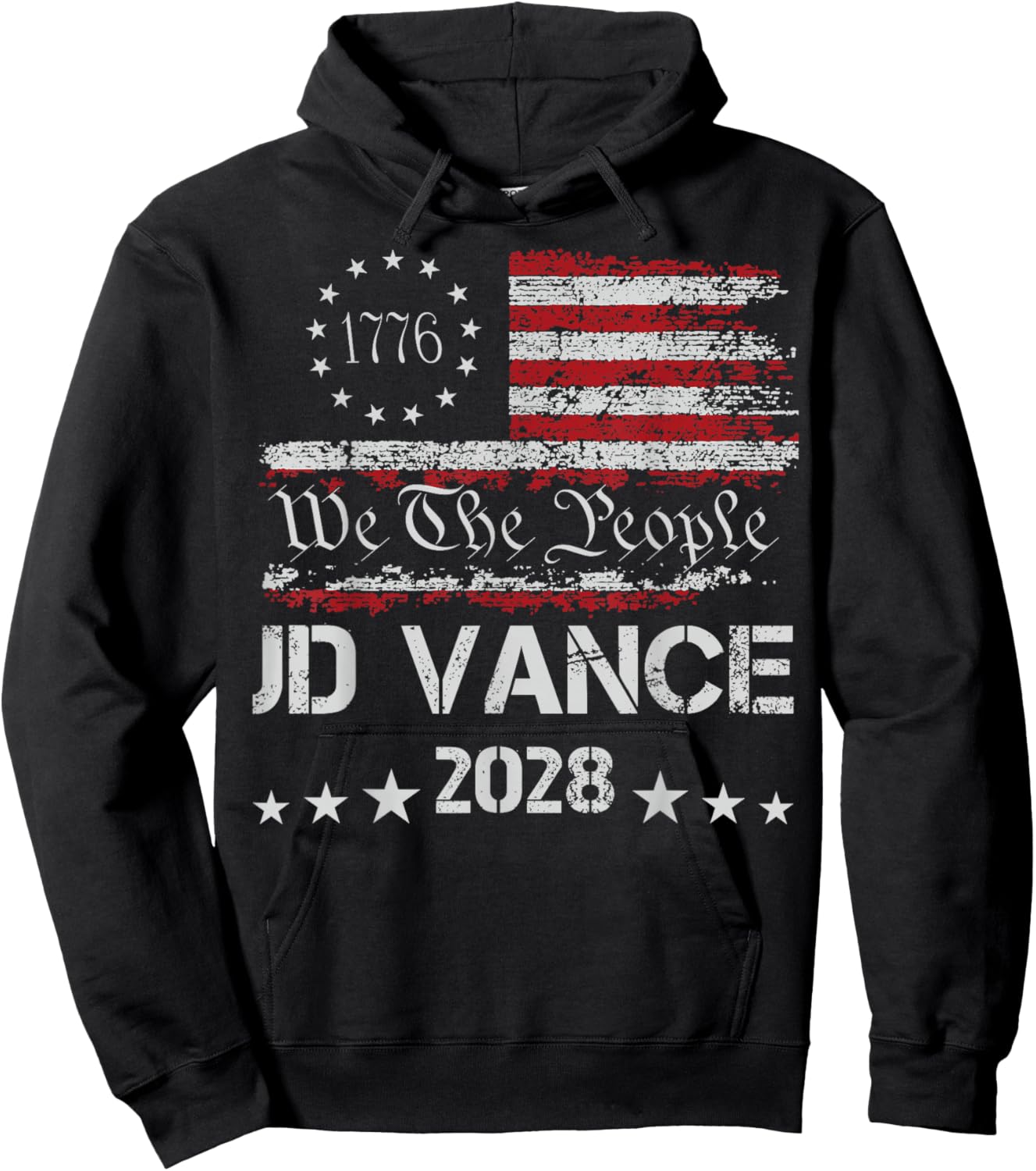 Vance 2028 President 48 US Flag Election We The People 1776 Hoodie - Hoodie | Black