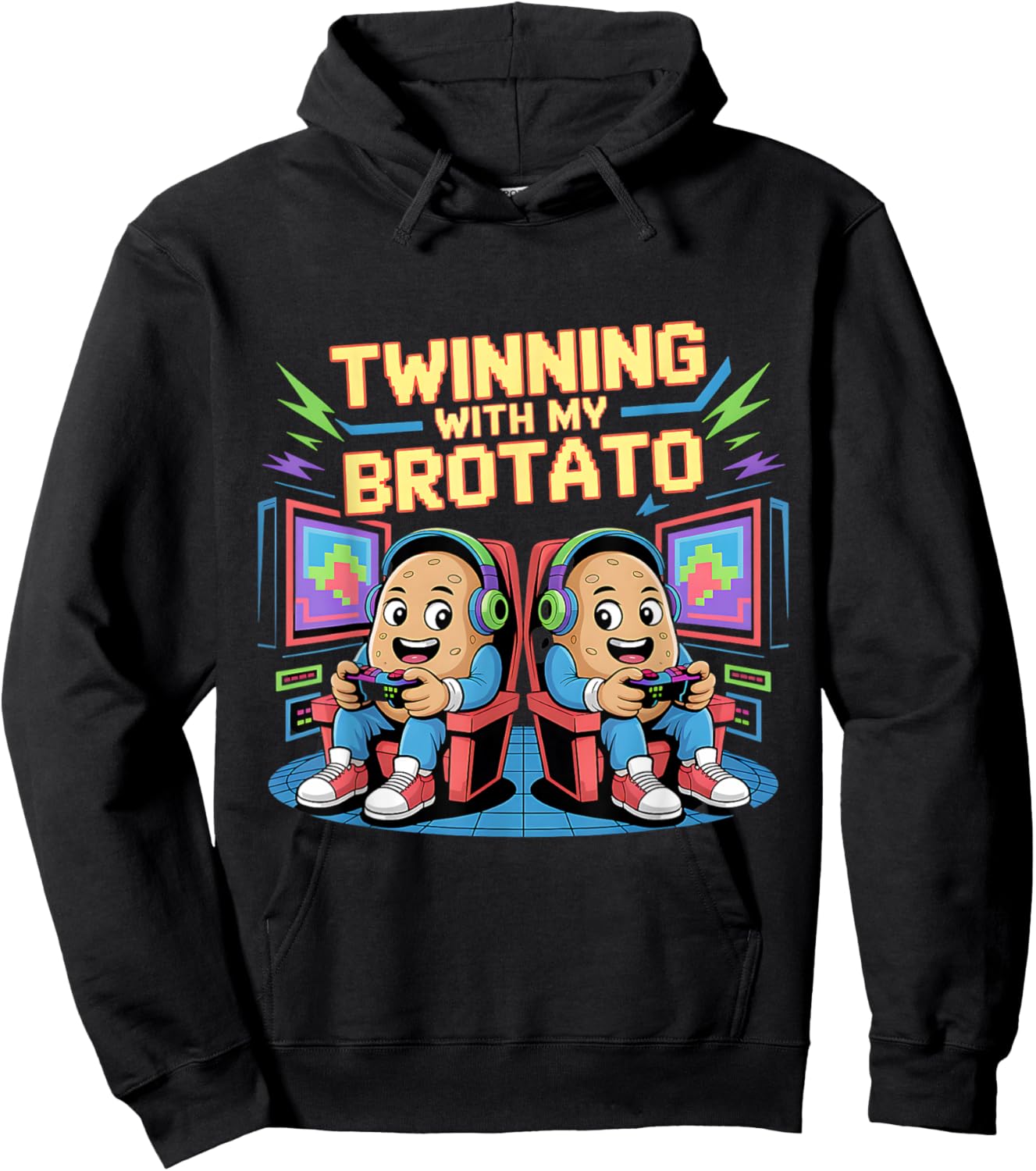 Twinning with My Brotato Hoodie - Hoodie | Black