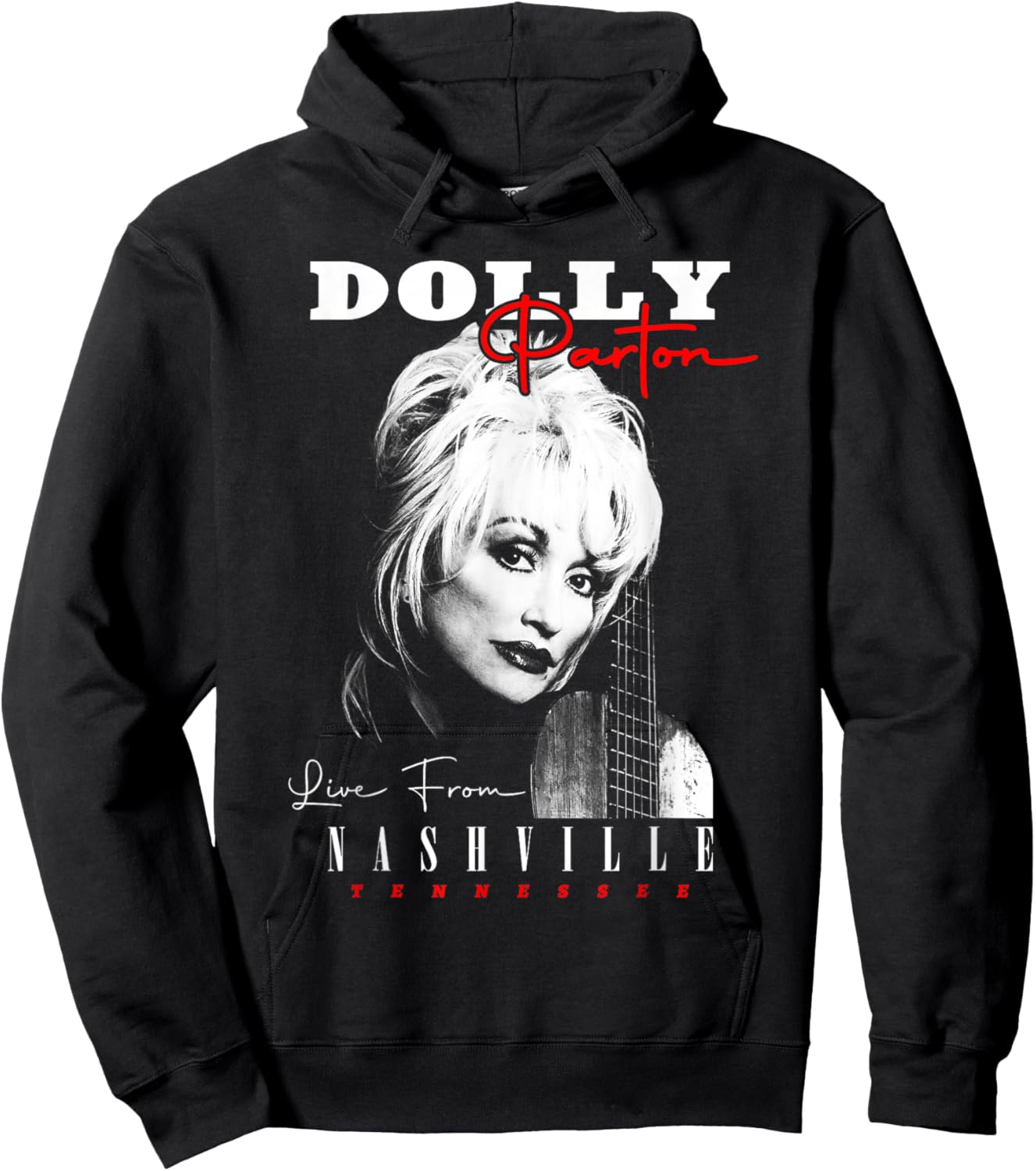 Dolly Parton Live from Nashville Tennessee Photo Portrait Hoodie - Hoodie | Black