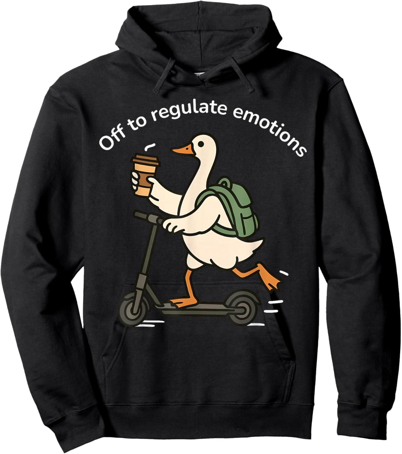 Off to Regulate Emotions Funny Goose Mental Health Counselor Hoodie - Hoodie | Black