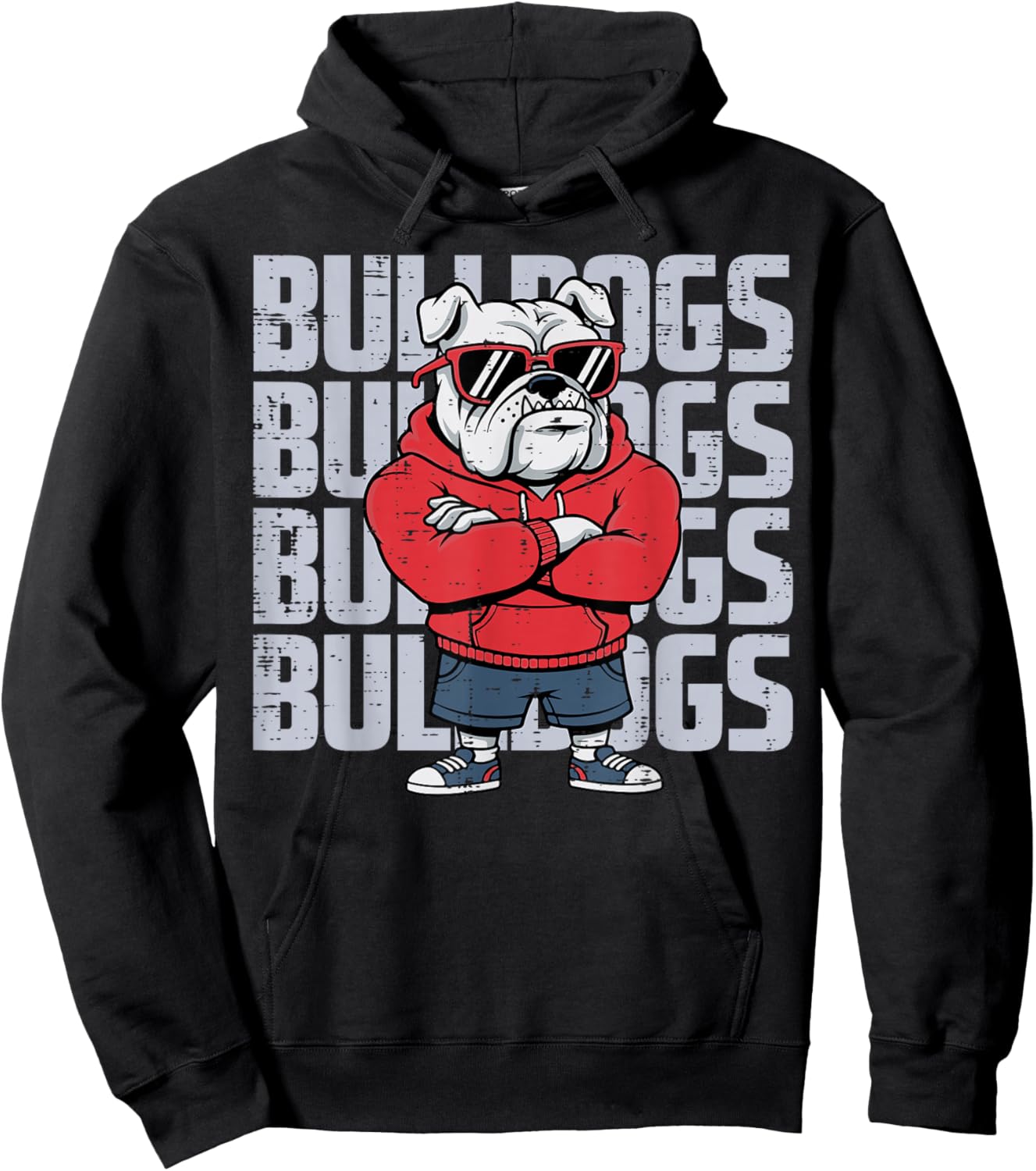 Bulldog Sunglasses Women Men Kids Boys Girls Youth Teen Hoodie - Hoodie | Black