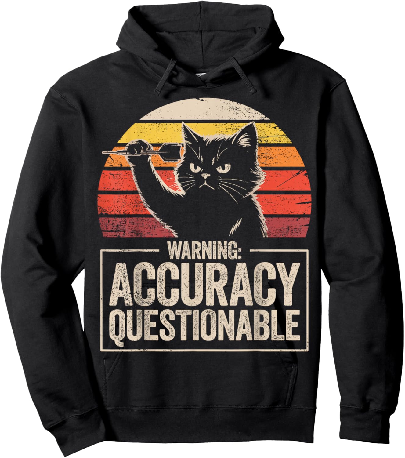 Hilarious Darts Player Bar League Cat Darts Hoodie - Hoodie | Black