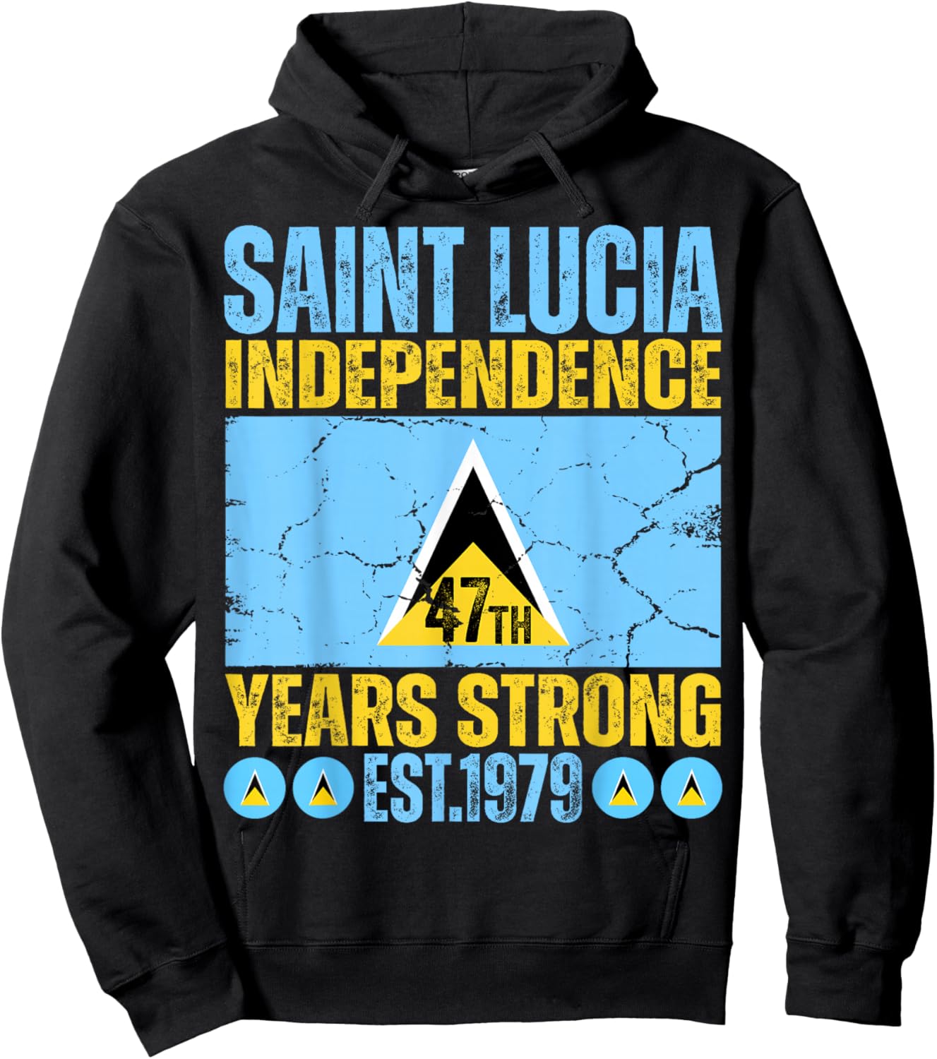 Saint Lucia 47th Independence Day Lucian Pride St Lucia Flag Hoodie - Hoodie | Black