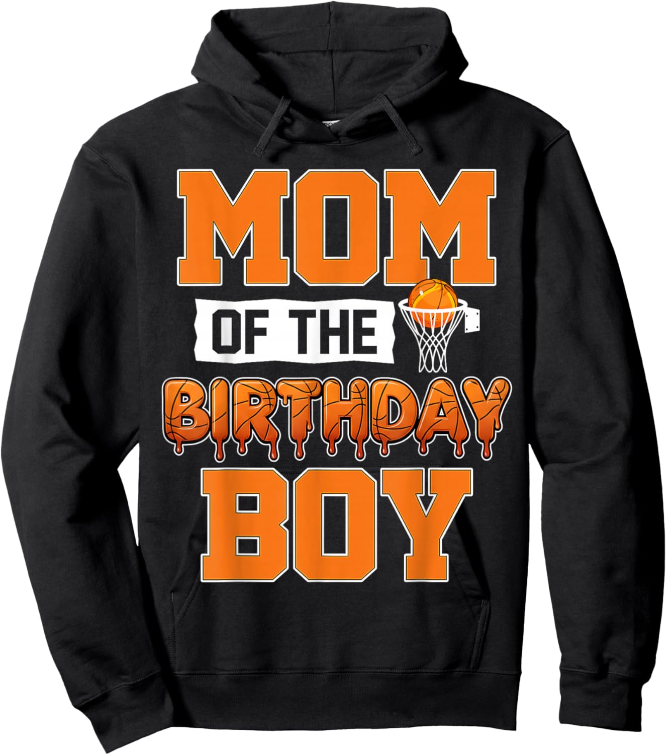 Mom of The Birthday Boy Matching Basketball Player Family Hoodie - Hoodie | Black