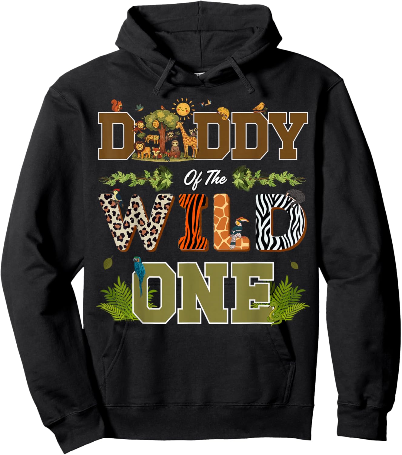 Daddy of The Wild One 1st Birthday Safari Hoodie - Hoodie | Black