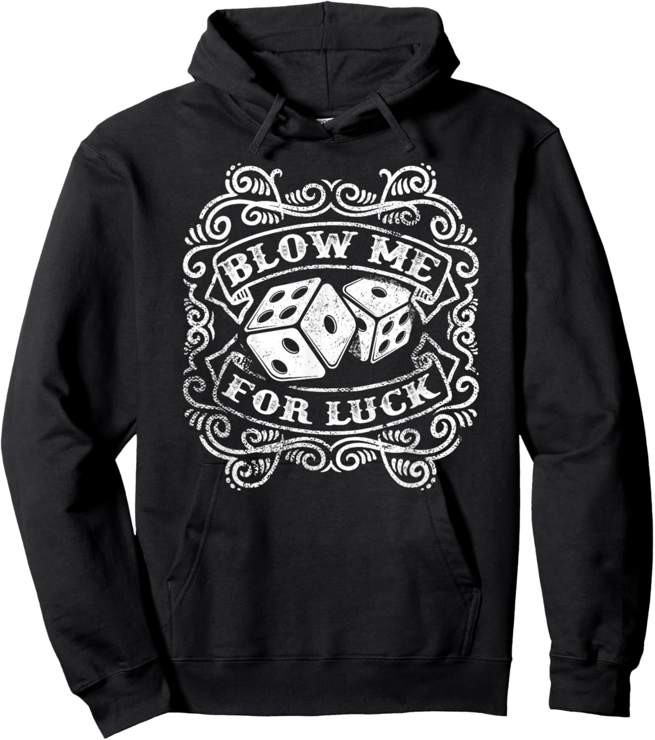 Blow Me for Luck Vintage Dice Gambling Hoodie - Hoodie | Black