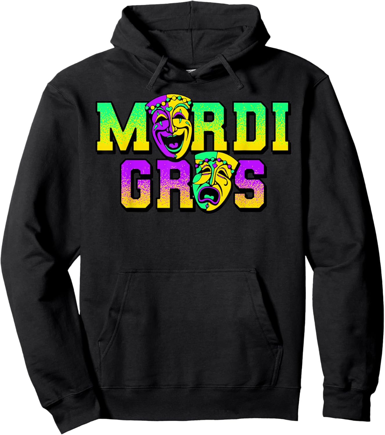 Funny Mardi Gras Costume Funny Party Mask Women Kids Hoodie - Hoodie | Black