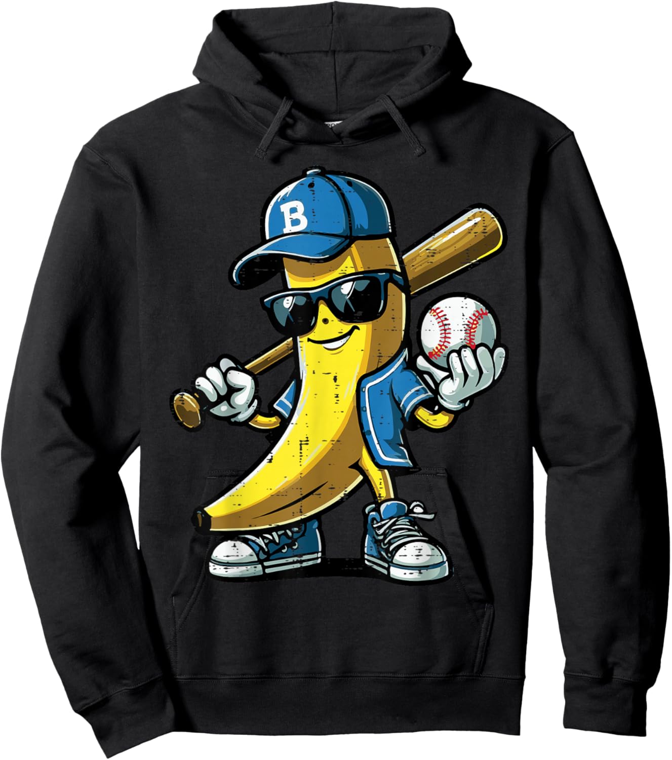 Banana Cap Cool Men Women Kids Youth Boys Women Hoodie - Hoodie | Black